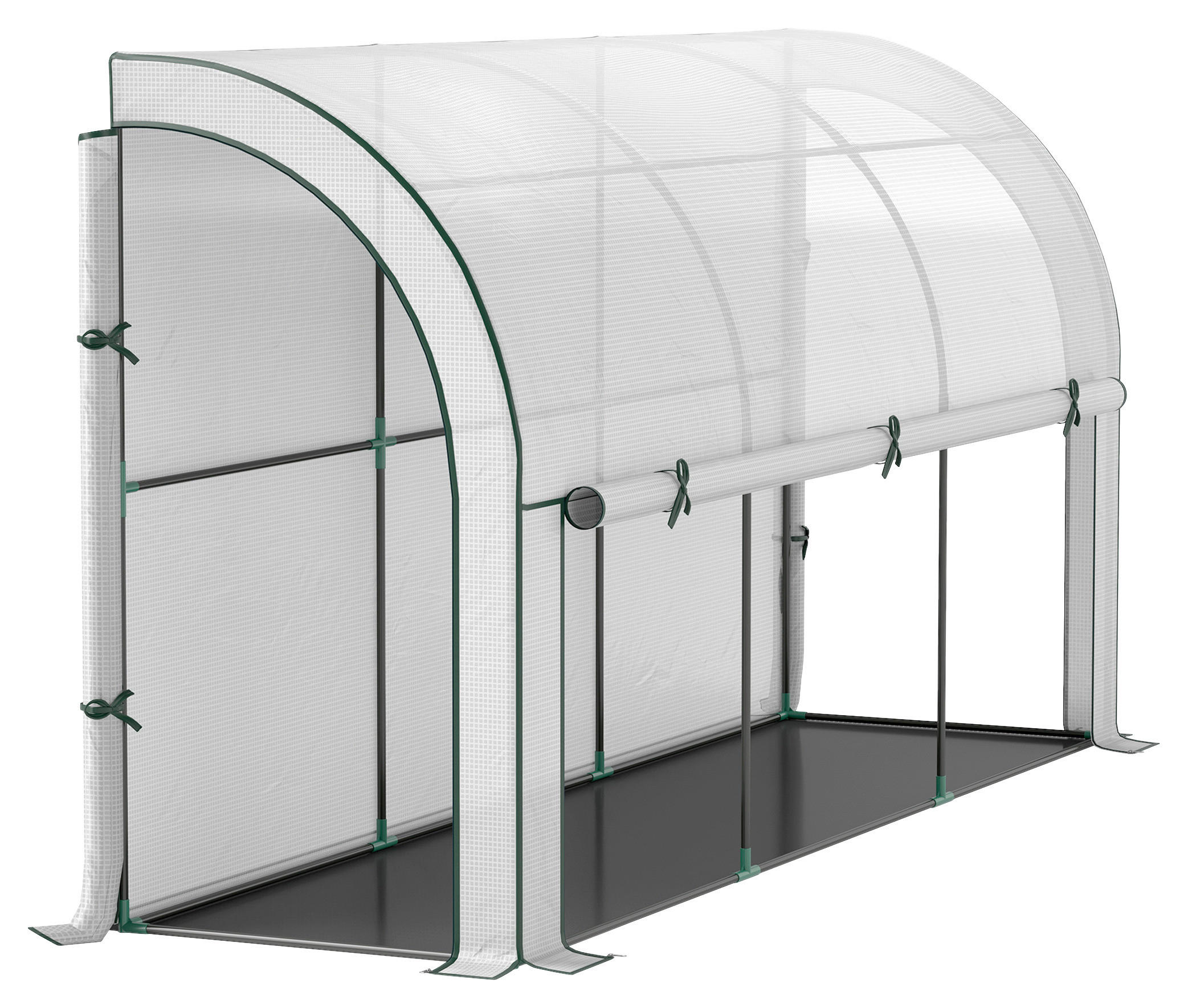 Outsunny Gewächshaus B/H/L: ca. 80x157x300 cm Gewächshaus - weiß (300,00/80,00/157,00cm) - Outsunny