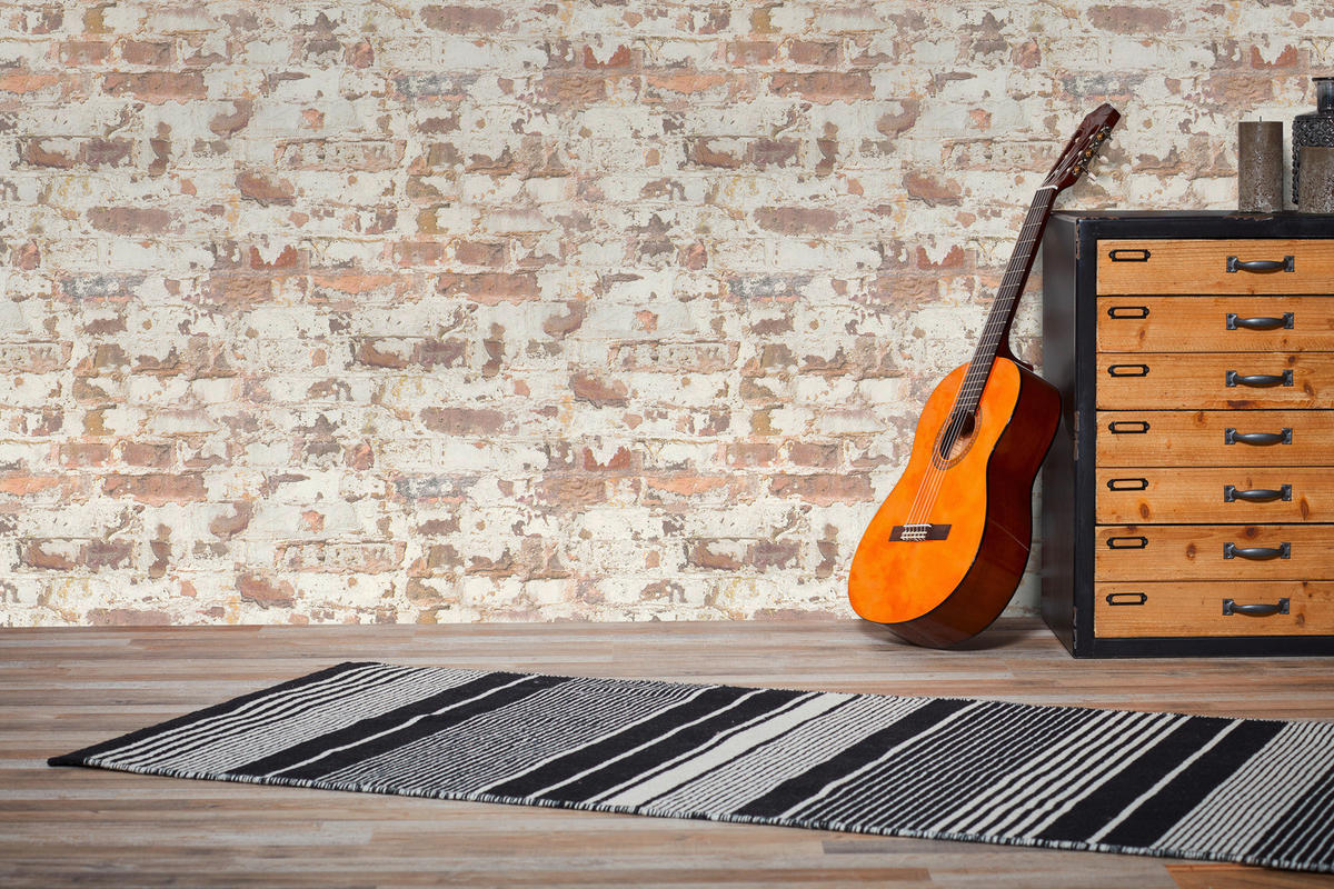 A.S.Creation Vliestapete weiß rot B/H/D: ca. 53x1005x8 cm Vliestapete - weiß/rot (8,00/1005,00cm) - A.S.Creation