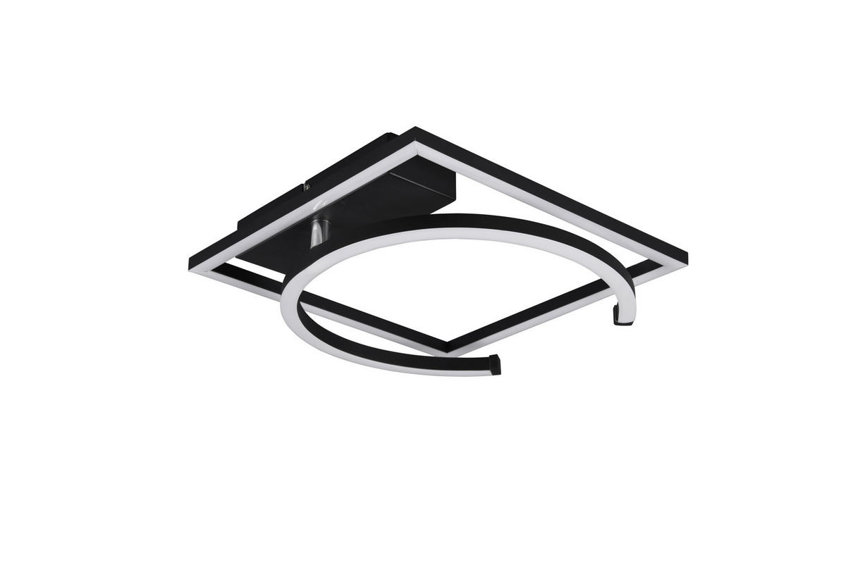 Reality Deckenleuchte R62162432 Pivot mattschwarz Metall B/H/T: ca. 42x7x54 cm Pivot - mattschwarz (42,00/7,00/54,00cm) - Reality