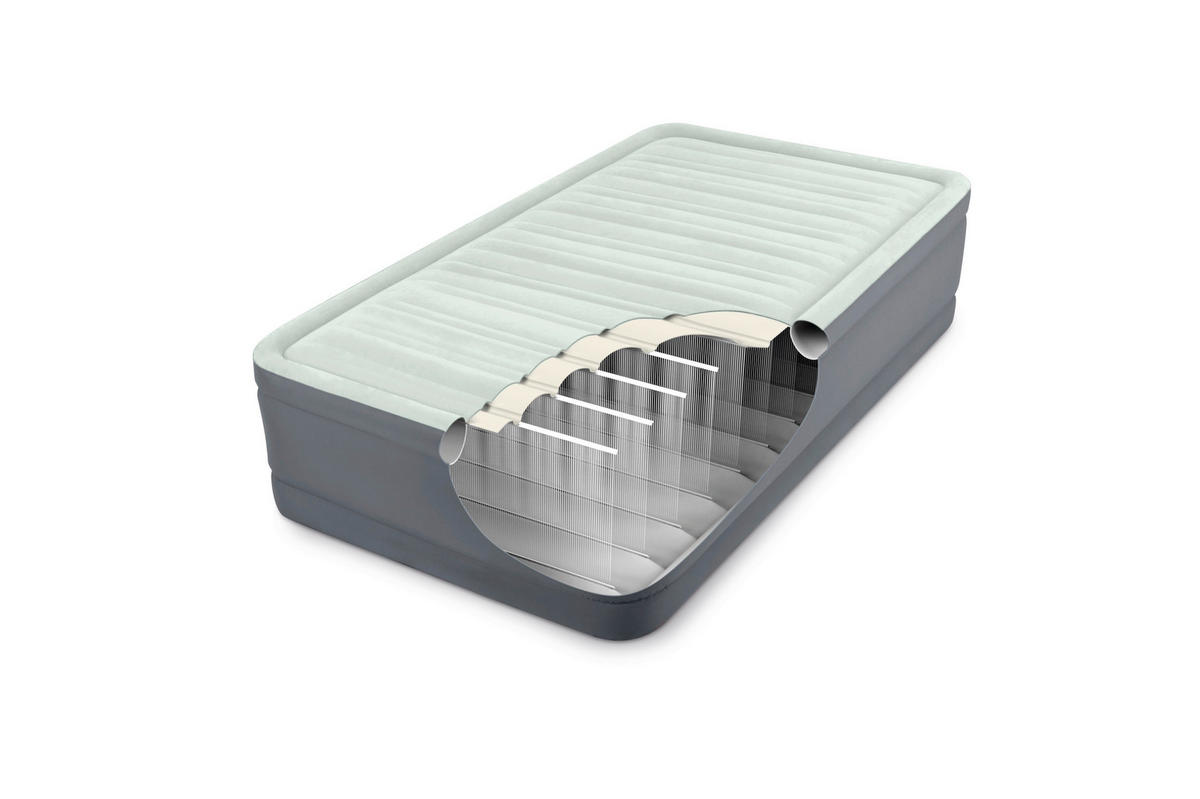 Intex Luftbett hellgrau B/H/L: ca. 99x46x191 cm PremAire Elevated Twin - hellgrau/anthrazit (191,00/99,00/46,00cm) - Intex
