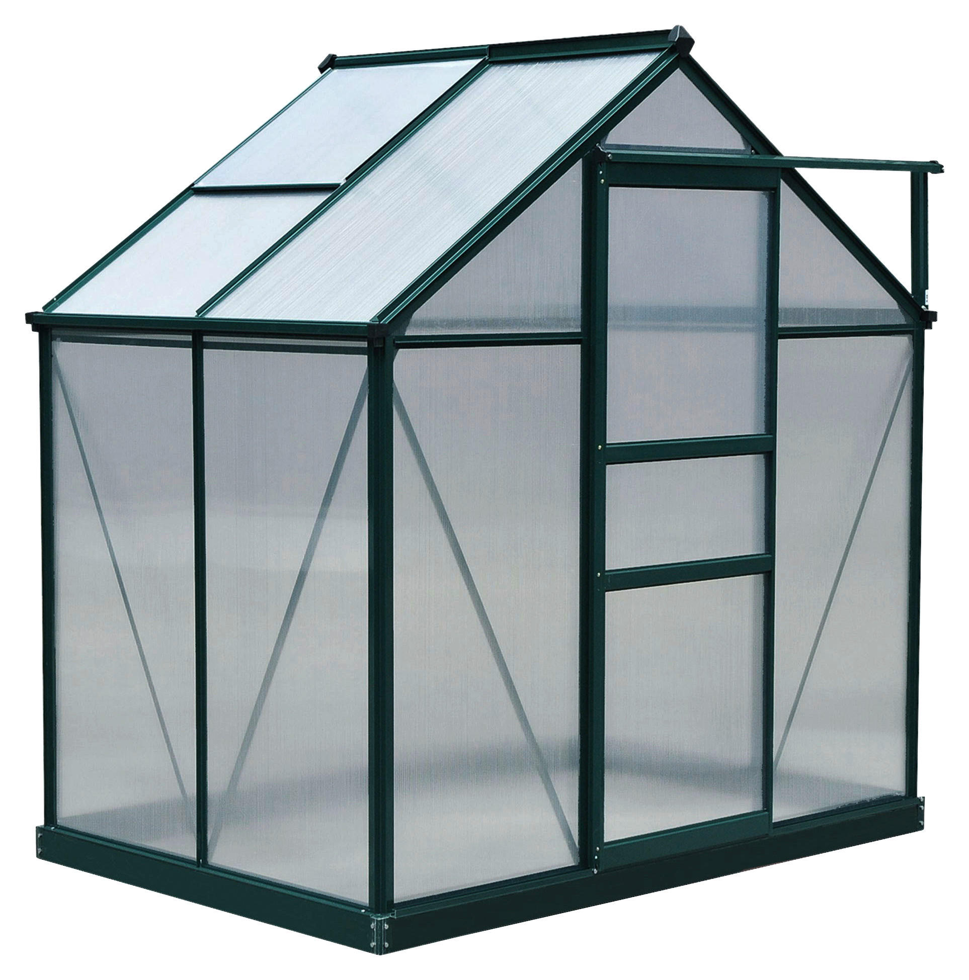 Outsunny Gewächshaus B/H/L: ca. 132x201x190 cm Gewächshaus 845-057 - grün/transparent (190,00/132,00/201,00cm) - Outsunny