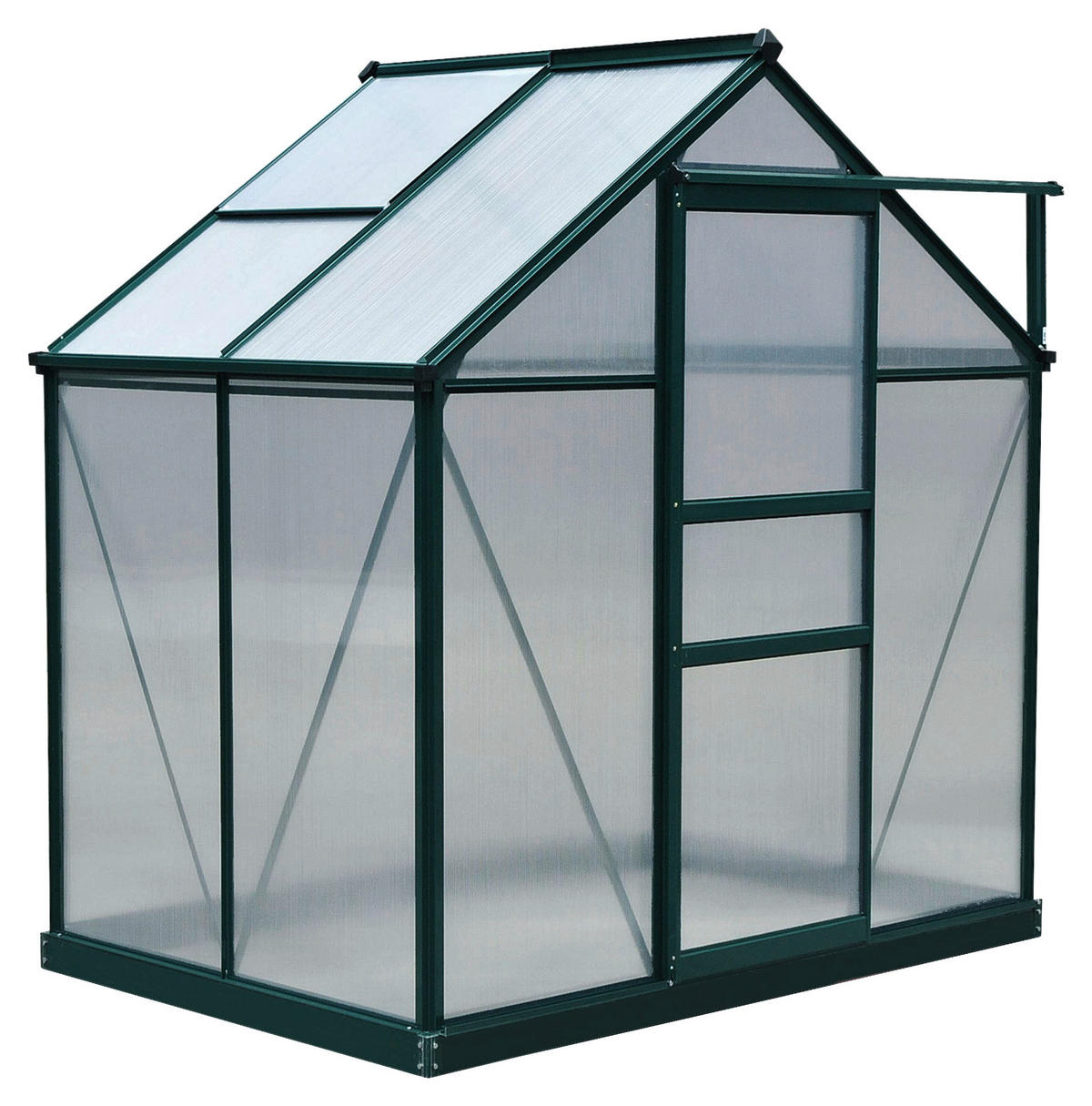 Outsunny Gewächshaus B/H/L: ca. 132x201x190 cm Gewächshaus 845-057 - grün/transparent (190,00/132,00/201,00cm) - Outsunny