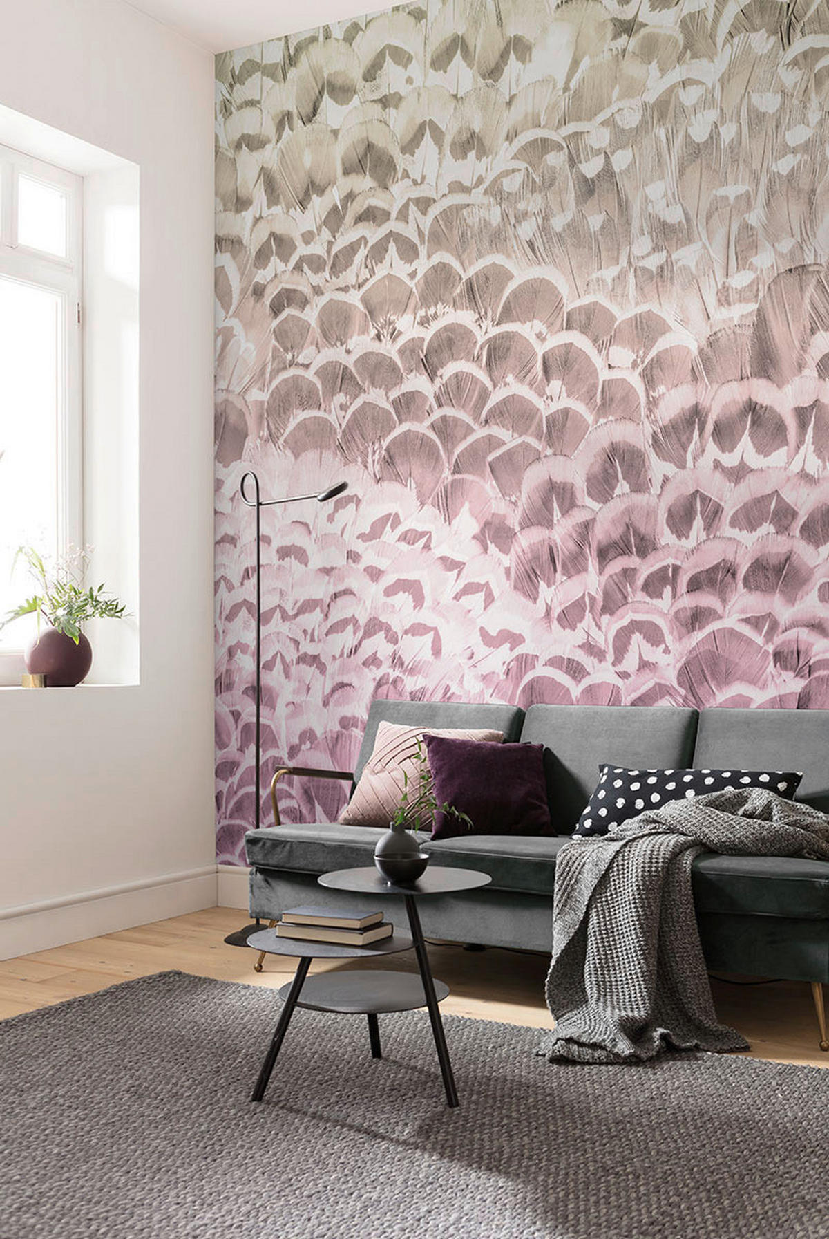 Komar Fototapete Pale Feathers B/L: ca. 200x250 cm Pale Feathers - (200,00/250,00cm) - Komar