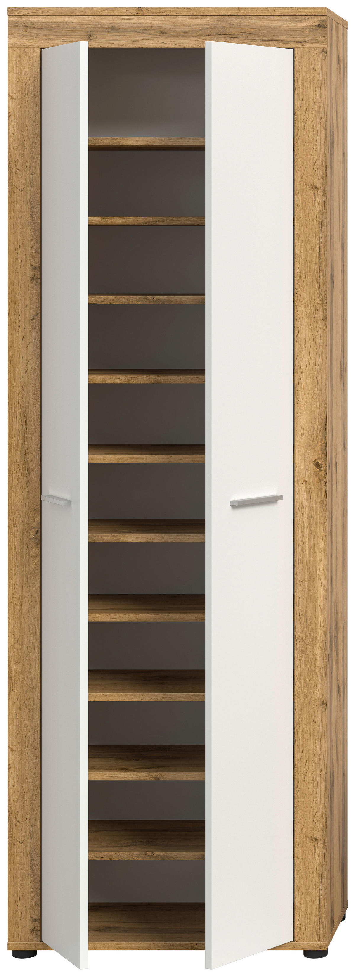 Schuhschrank JAM Eiche Wotan Nachbildung weiß B/H/T: ca. 64x191x35 cm JAM - Eiche/weiß (64,00/191,00/35,00cm) - xonox.home