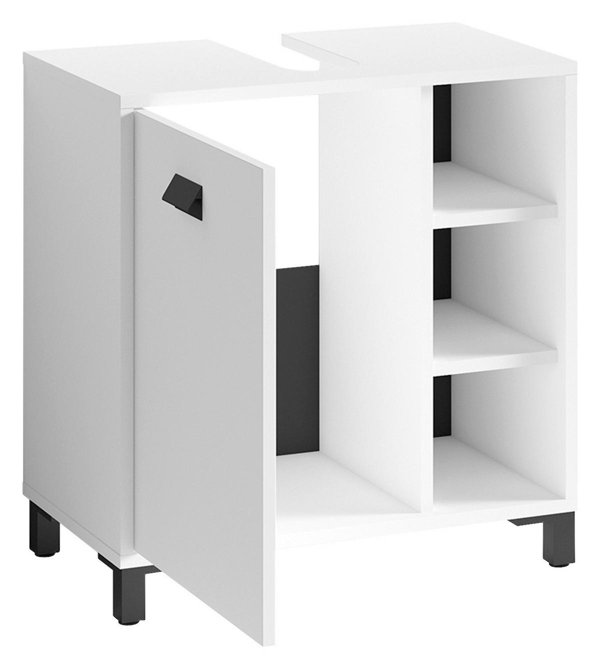 Waschbeckenunterschrank WELLNESS weiß B/H/T: ca. 60x62x34 cm WELLNESS - weiß (60,00/62,00/34,00cm) - byLIVING