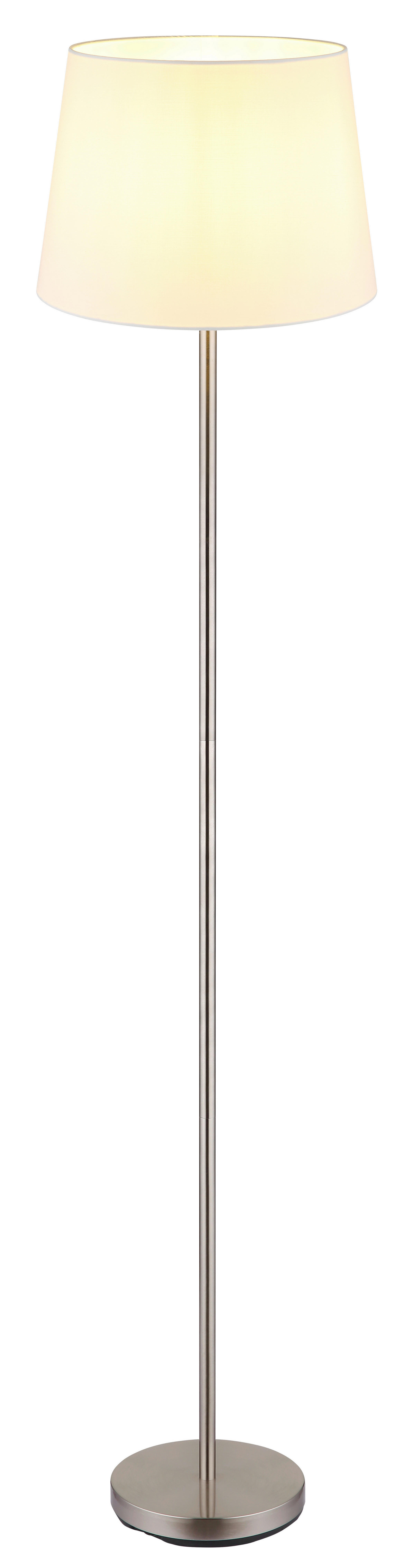GLOBO Stehleuchte JORIS 40100101 nickel weiß schwarz Metall Textil H/D: ca. 151x35 cm 1 Brennstellen JORIS - nickel/weiß (35,00/151,00cm) - GLOBO