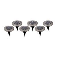 LED Solar-Bodenleuchte 6er-Set NV5228806 Edelstahloptik Kunststoff H/D: ca. 14x11 cm KIAN - Edelstahloptik (11,00/14,00cm) - Näve Leuchten