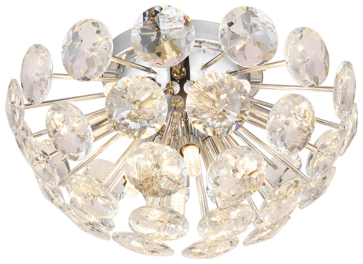 GLOBO Deckenleuchte klar Chrom Metall H/D: ca. 22x39 cm 10 Brennstellen VIRINA - klar/Chrom (39,00/22,00cm) - GLOBO