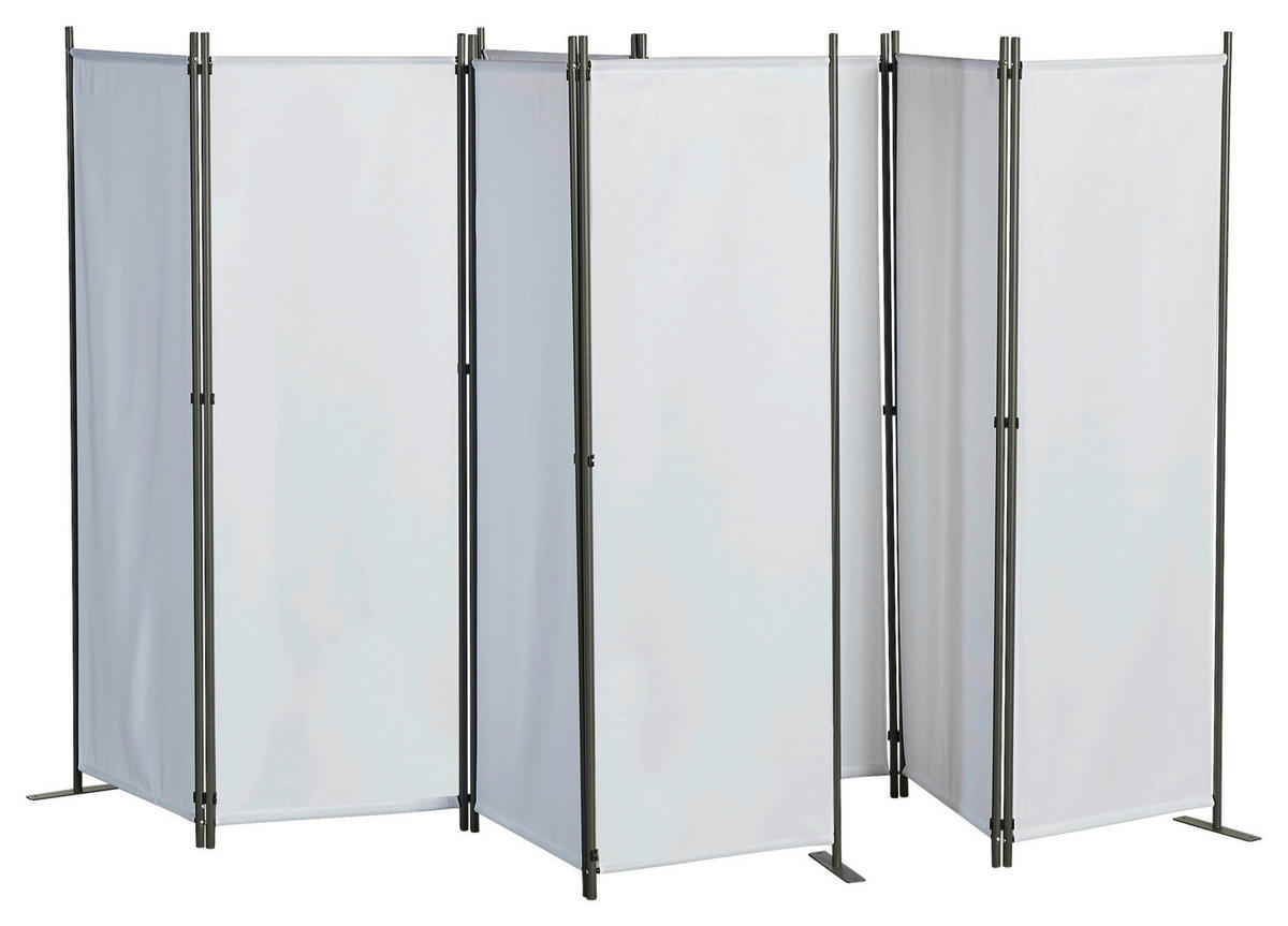 Grasekamp Paravent 4-teilig 2er Set weiß Polyester B/H: ca. 225x170 cm 4-teilig 2er Set - weiß (225,00/170,00cm) - Grasekamp