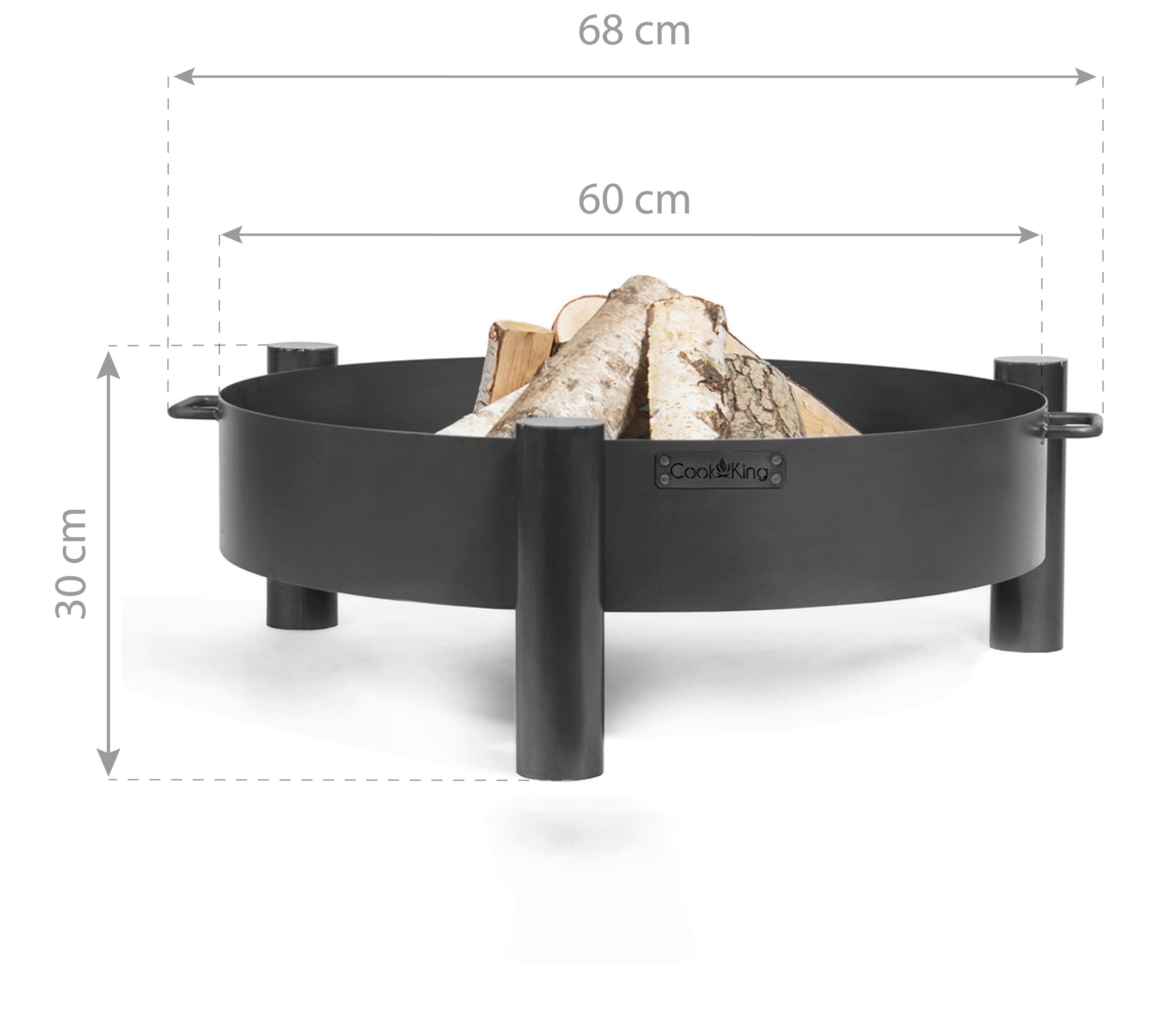 CookKing Feuerschale Haiti schwarz Stahl B/H/T: ca. 68x30x68 cm Haiti - schwarz (68,00/30,00/68,00cm) - CookKing