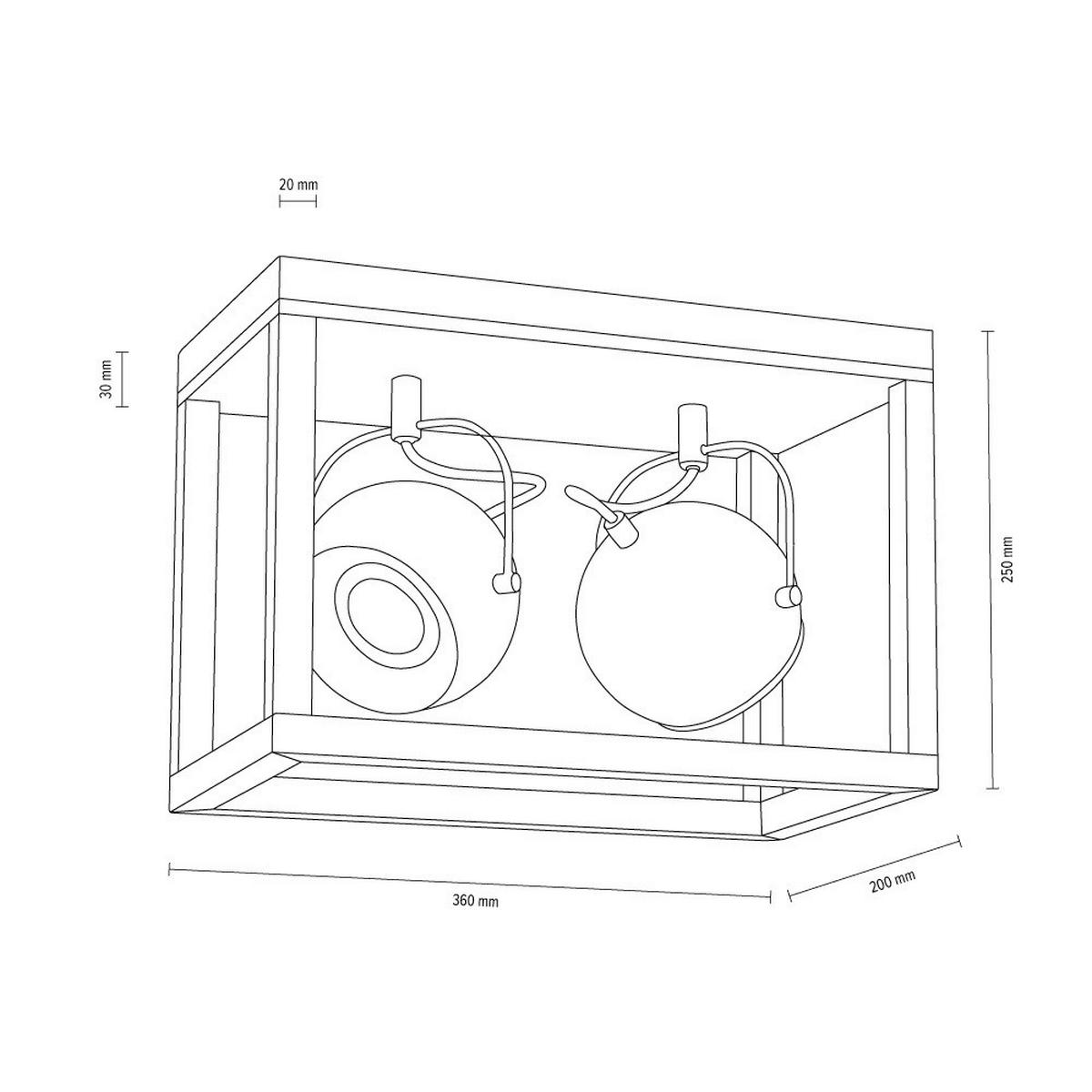 SPOT Light Deckenleuchte SP-5227274  Roy Eiche Satiniert Holz Metall B/H/L: ca. 20x25x36 cm GU10 2 Brennstellen Roy - Eiche/Satiniert (36,00/20,00/25,00cm) - SPOT Light