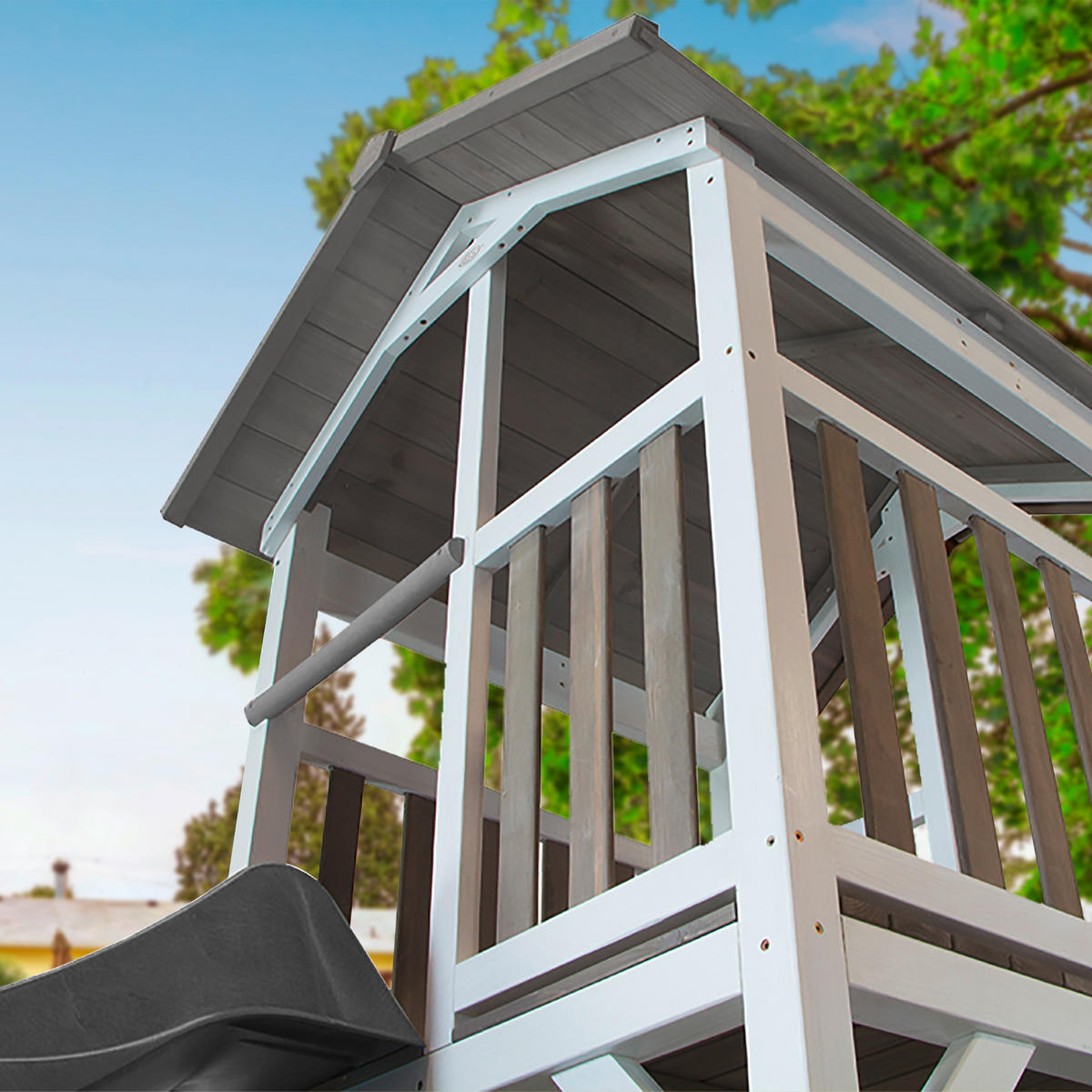 AXI Spielturm Beach Tower grau B/H/T: ca. 356,6x241,9x349 cm Beach Tower - weiß/grau (356,60/241,90/349,00cm) - AXI