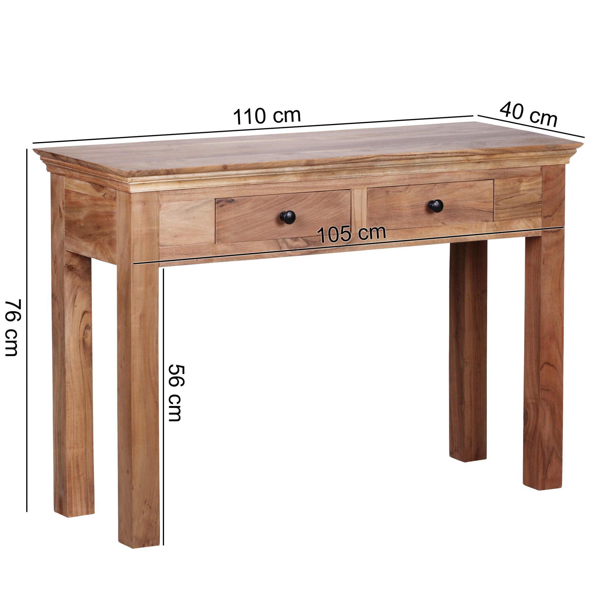 Konsolentisch natur Akazie B/H/T: ca. 110x76x40 cm Konsolentisch - natur (110,00/76,00/40,00cm) - Wohnling