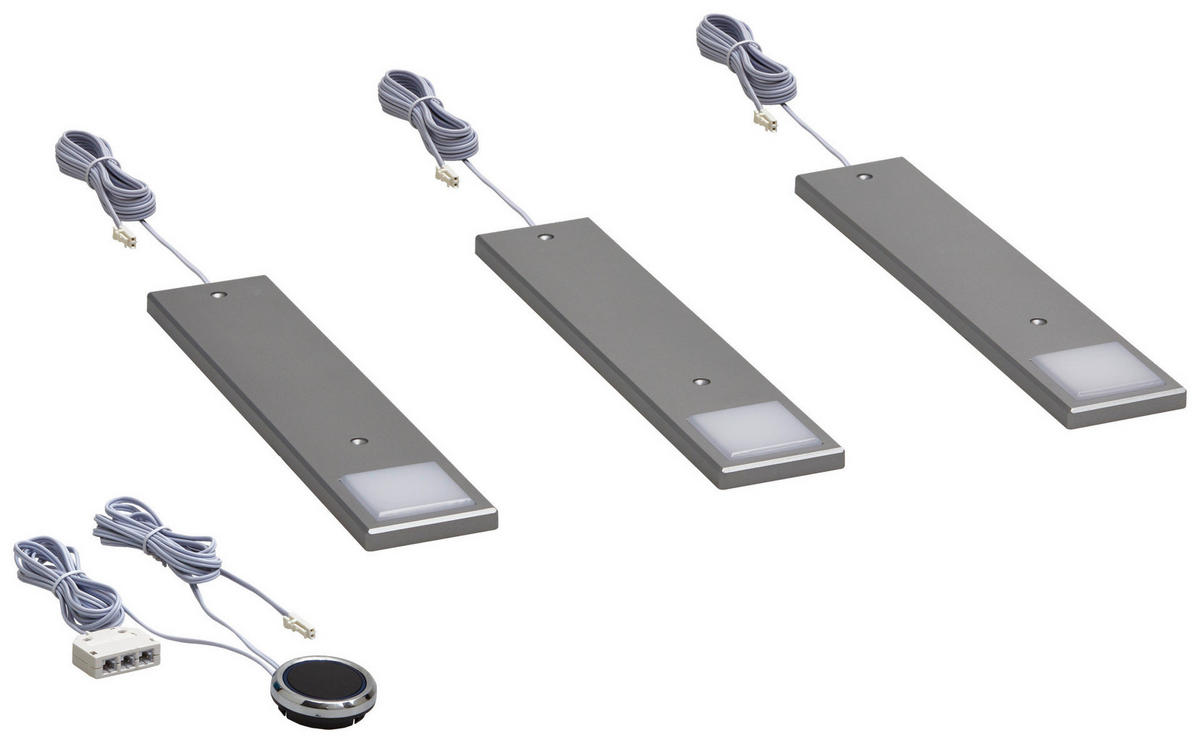 HÖLSCHER LED-Leuchten Cabinet Alu Alu B/H/T: ca. 18,5x1x10 cm Cabinet - weiß/Alu (18,50/1,00/10,00cm) - Hölscher