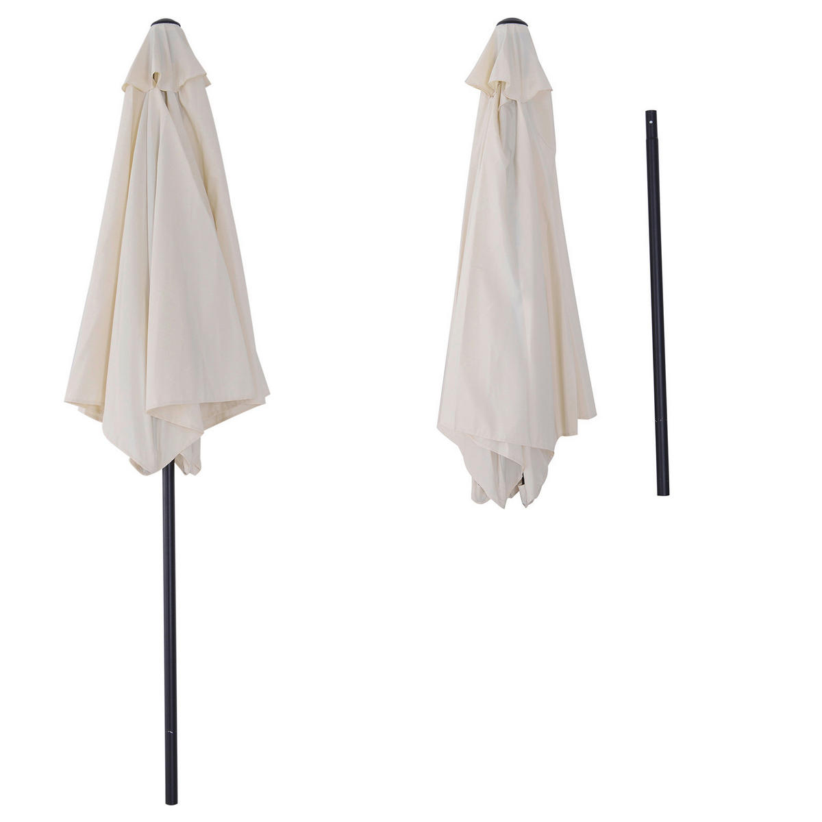 Outsunny Sonnenschirm beige Aluminium B/H/L/S/D: ca. 260x235x260x3,8x270 cm Sonnenschirm - beige (260,00/260,00/235,00cm) - Outsunny