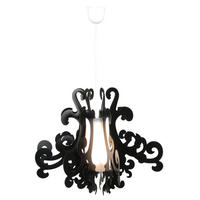 Näve Leuchten Pendelleuchte schwarz Kunststoff B/H/T/D: ca. 55x45x55x55 cm E27 1 Brennstellen GRETTA - schwarz (55,00/45,00/55,00cm) - Näve Leuchten