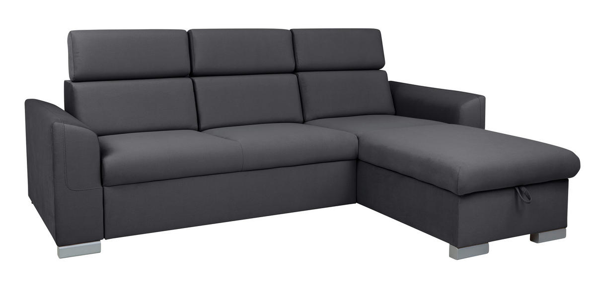 Ecksofa Evia Ashgrey Microfaser B/H/T: ca. 243x85x186 cm Evia - Ashgrey/silber (243,00/85,00/186,00cm)