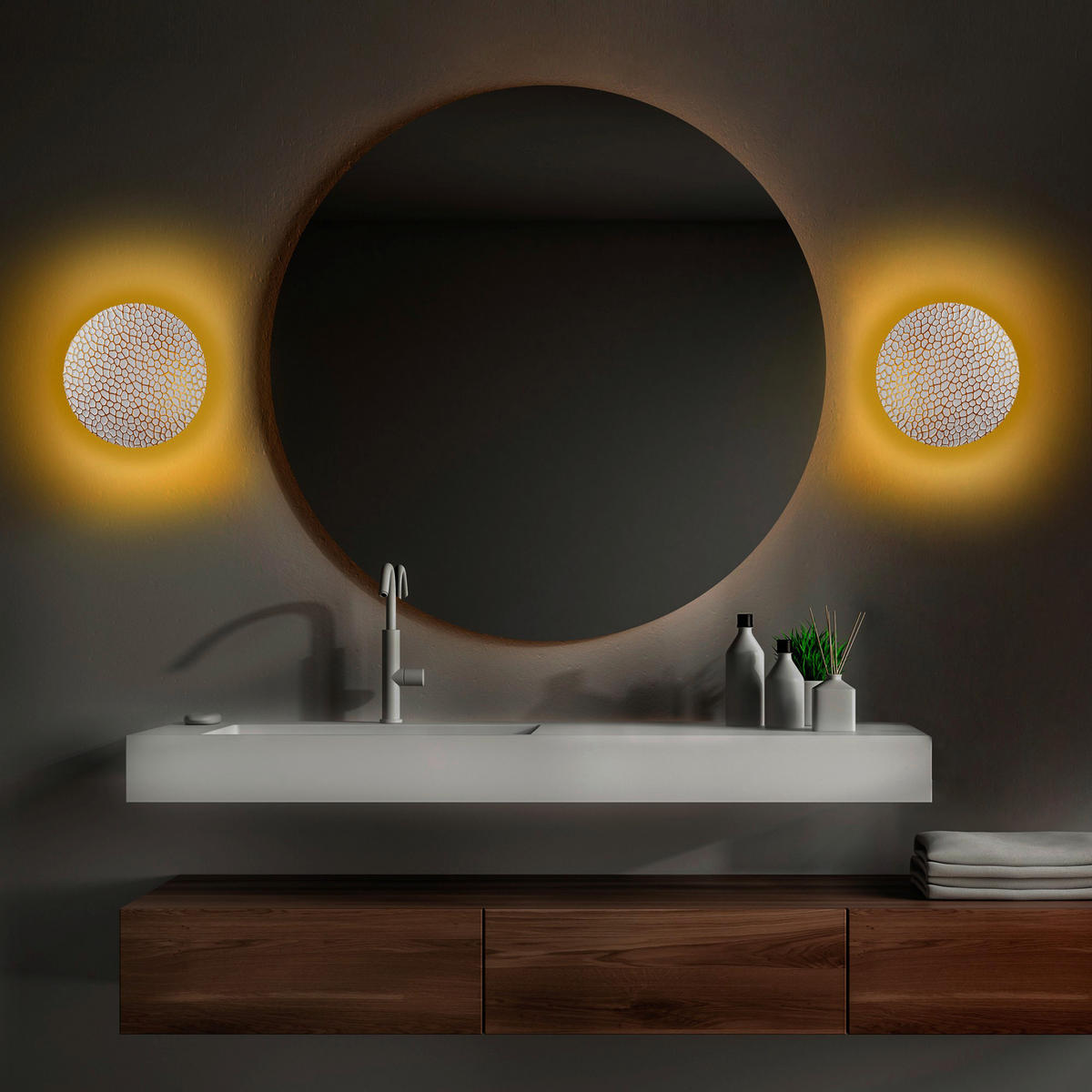 Opviq Wandleuchte 119FRS1552 gold weiß Metall B/H/L: ca. 15x21x21 cm 1 Brennstellen Yosma - gold/weiß (21,00/15,00/21,00cm) - Opviq