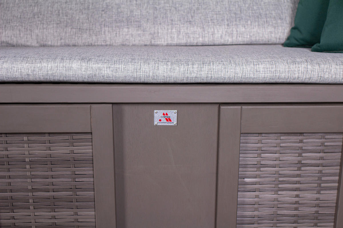 deVries Strandkorb PURE Wave XL grey Des. 484 grau Kunststoff B/H/T: ca. 140x160x80 cm PURE Wave XL grey Des. 484 - grau (140,00/160,00/80,00cm) - deVries