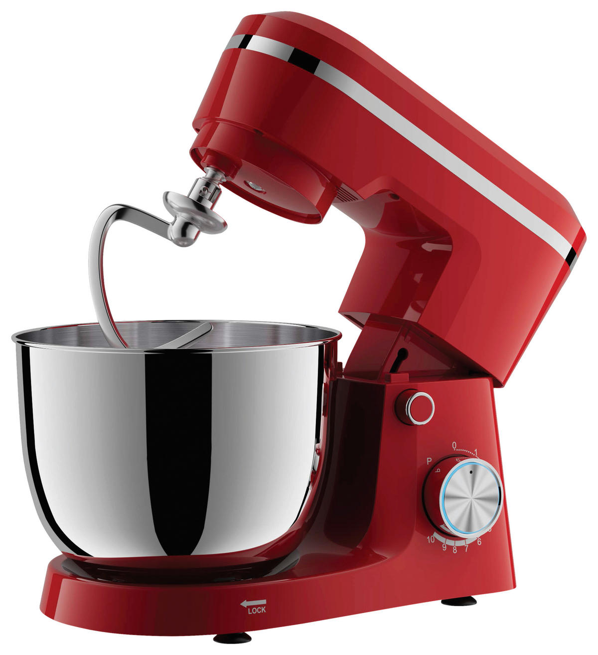 POCOline Knetmaschine Knetrax rot Metall Kunststoff B/H/L: ca. 22,55x31,45x36,1 cm ca. 4,5 l Knetmaschine 4,5l Knetrax - rot (36,10/22,55/31,45cm) - POCOline