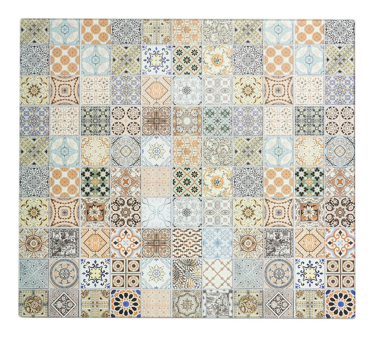Zeller Herdblende-/Abdeckplatte Mosaik beige Glas B/H/L: ca. 50x0,8x56 cm Mosaik - beige/graublau (56,00/50,00/0,80cm) - Zeller