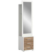 Garderobe POLO weiß Nox Oak Nachbildung B/H/T: ca. 45x190x38 cm POLO - weiß (45,00/190,00/38,00cm) - xonox.home