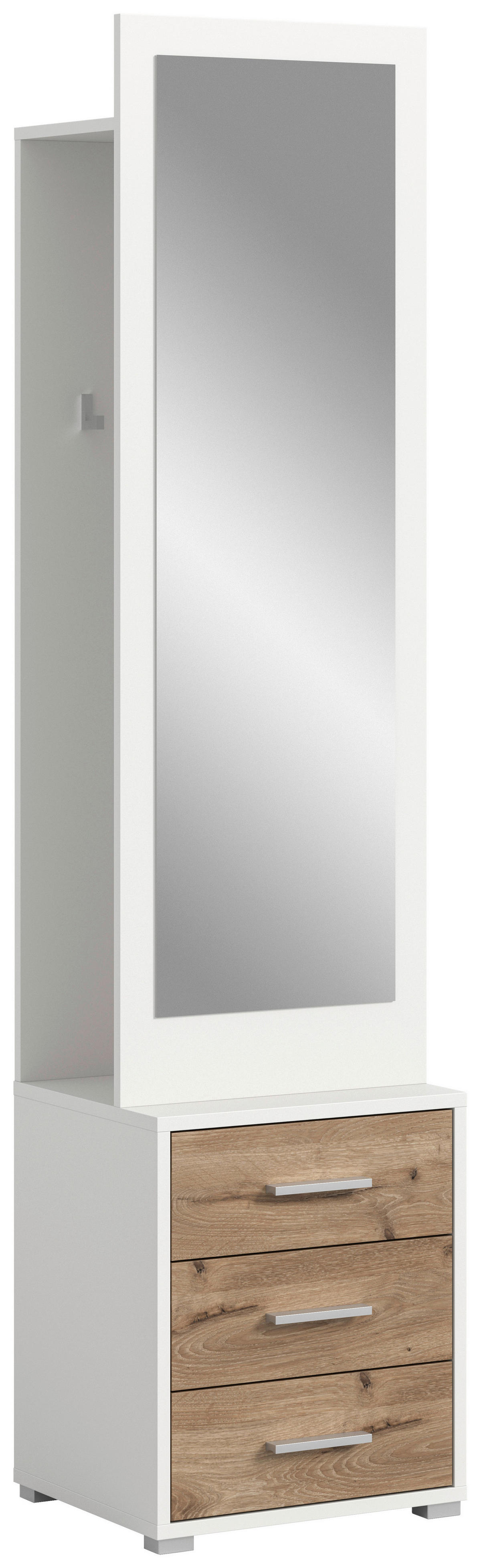Garderobe POLO weiß Nox Oak Nachbildung B/H/T: ca. 45x190x38 cm POLO - weiß (45,00/190,00/38,00cm) - xonox.home