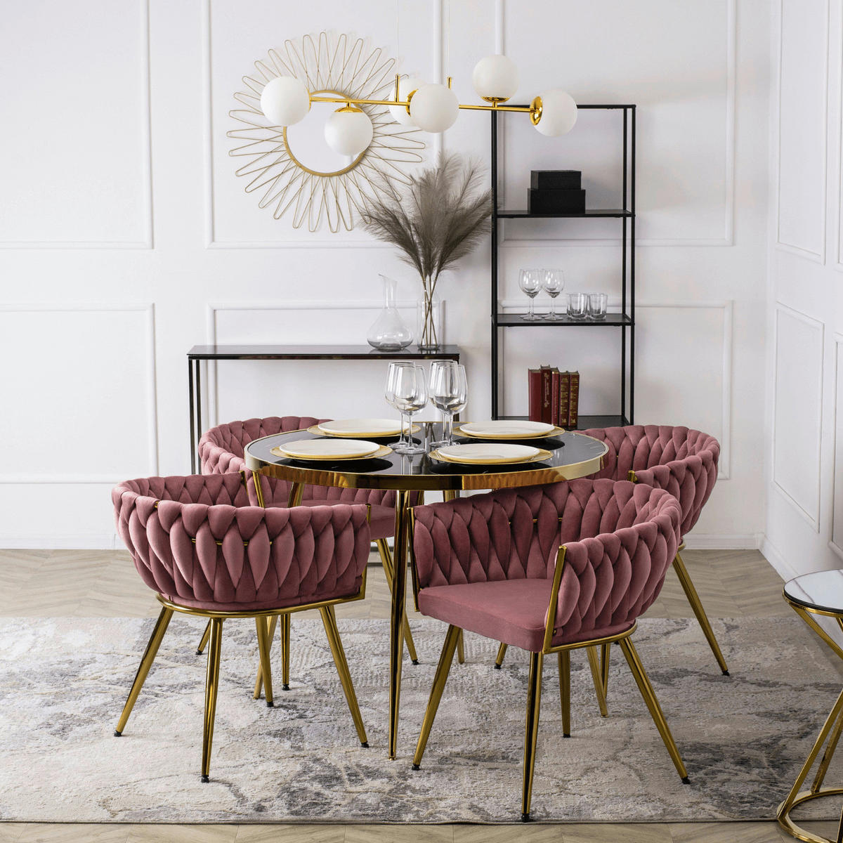 Stuhl CAPRI rosé Velourstoff B/H/T: ca. 65x73x54 cm CAPRI - rosé (65,00/73,00/54,00cm) - WIPMEB