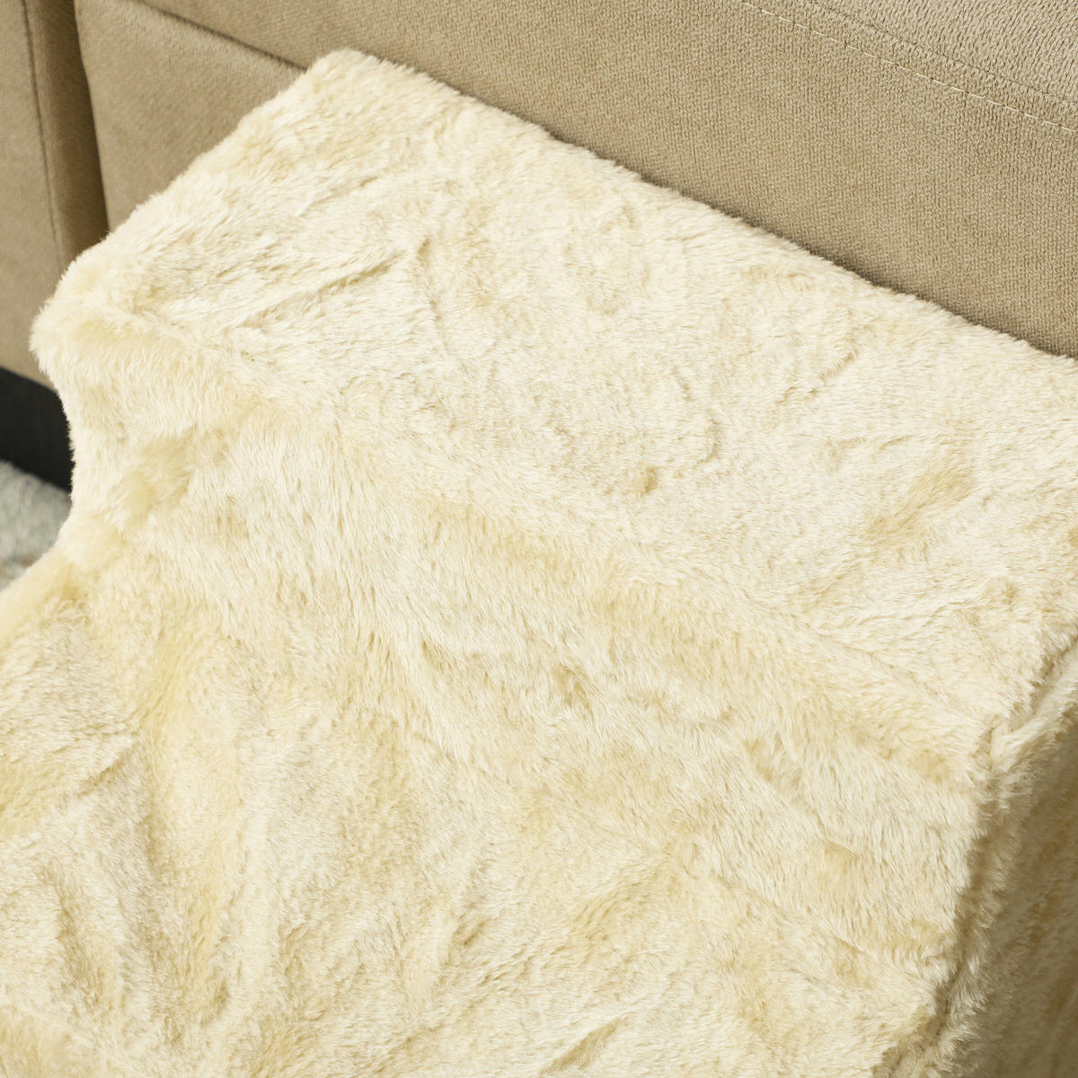 PawHut Haustiertreppe beige Plüsch B/H/L: ca. 35x35x46 cm Haustiertreppe - beige (46,00/35,00/35,00cm) - PawHut