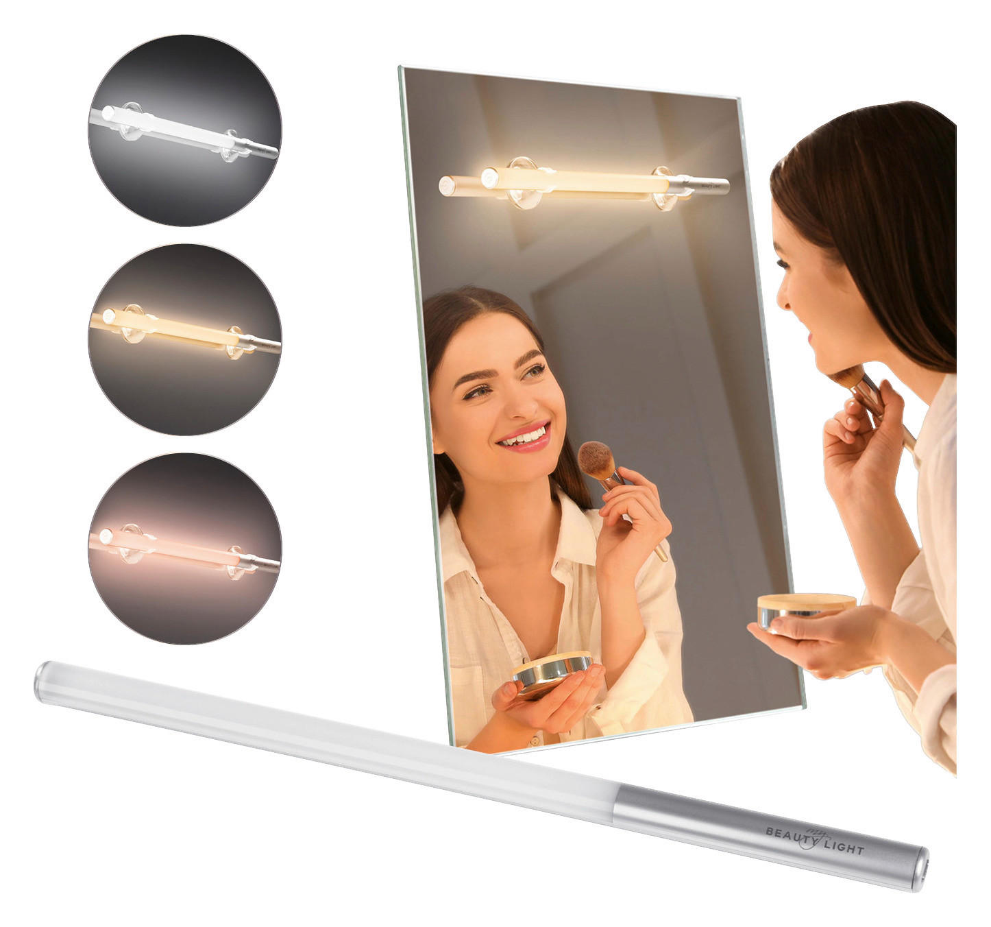 My BEAUTY LIGHT LED-Spiegelleuchte weiß silber L/D: ca. 35x1,7 cm günstig online kaufen