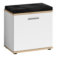 Sitzbank JAKOB Eiche Nachbildung weiß schwarz B/H/T: ca. 48,5x49x30 cm JAKOB - Eiche/weiß (48,50/49,00/30,00cm) - byLIVING
