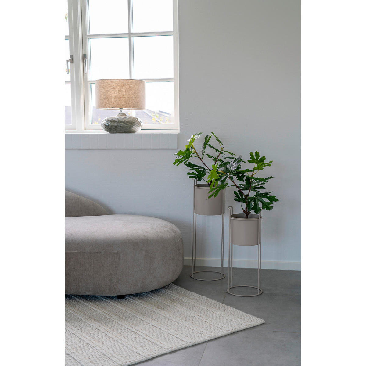 Housenordic Blumentopf Rabo sand Stahl H/D: ca. 50x18 cm Rabo - sand (18,00/50,00cm) - Housenordic