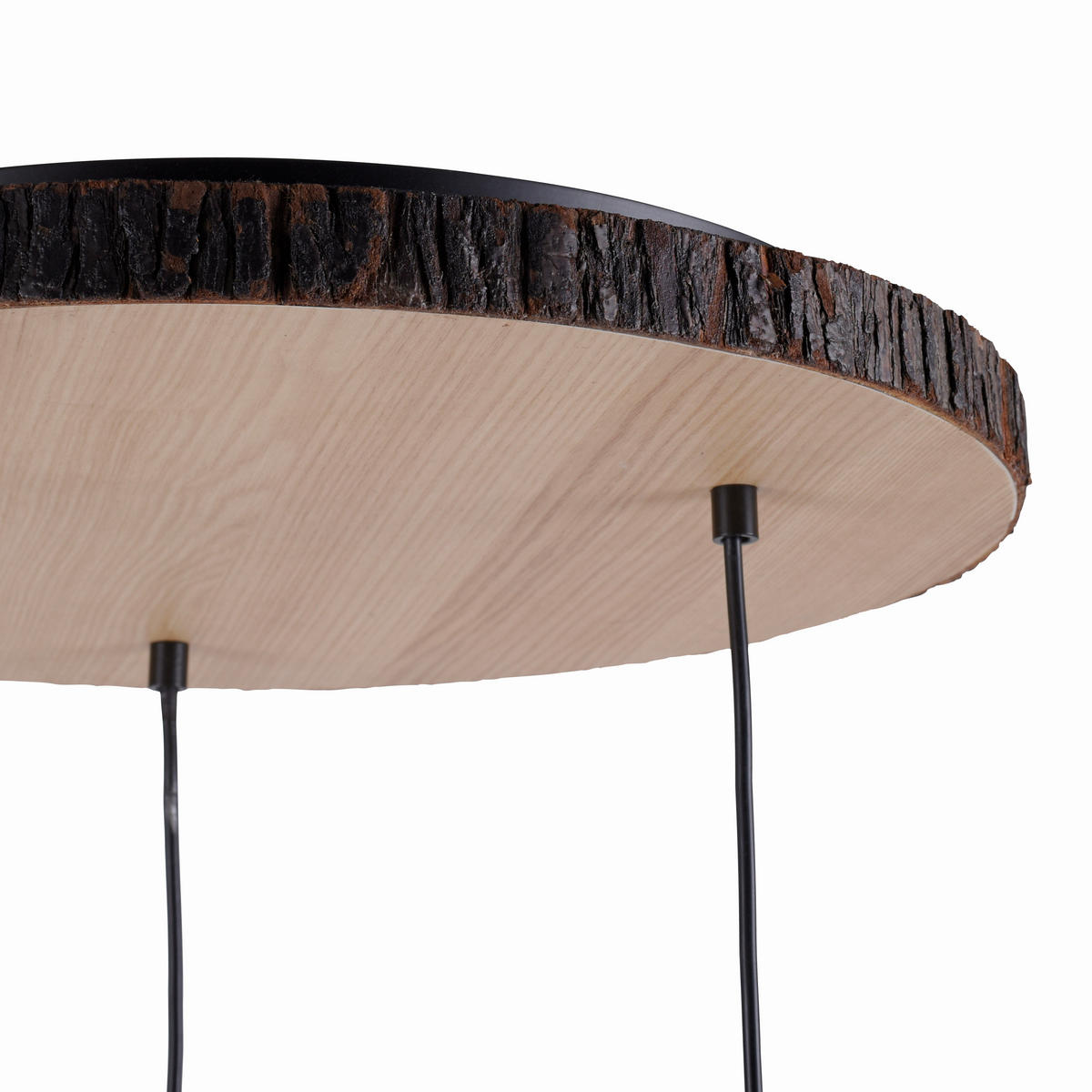 Just Light Deckenleuchte BARK 11236-79 weiß natur Holz Eisen Stoff H/D: ca. 120x52 cm E27 3 Brennstellen BARK - weiß/natur (52,00/120,00cm) - Just Light