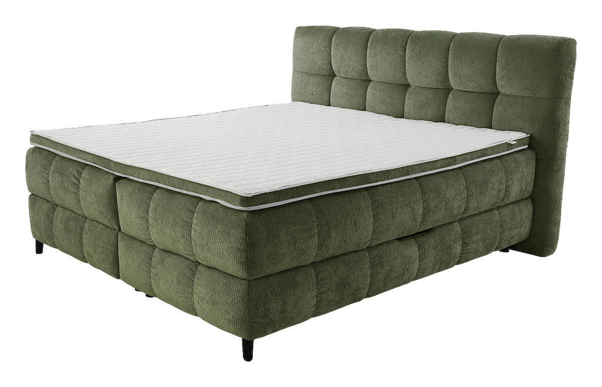 Boxspringbett  grün Liegefläche B/L: ca. 180x200 cm Molly_Boxbett - schwarz/grün (205,00/116,00/220,00cm)