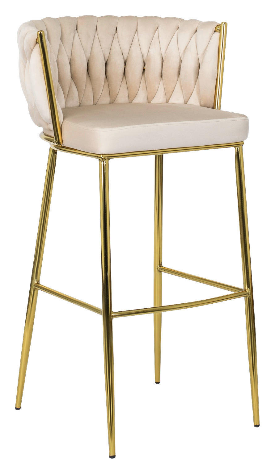 Barhocker FLORES creme Velourstoff B/H/T: ca. 60x104,5x56 cm FLORES - creme (60,00/104,50/56,00cm) - WIPMEB