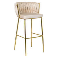 Barhocker FLORES creme Velourstoff B/H/T: ca. 60x104,5x56 cm FLORES - creme (60,00/104,50/56,00cm) - WIPMEB