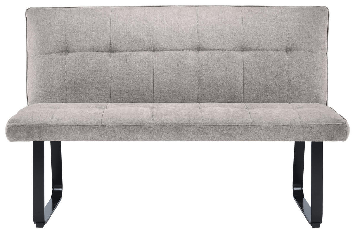 Bank TALEA hellgrau schwarz B/H/T: ca. 140x92x59 cm TALEA - hellgrau/schwarz (140,00/92,00/59,00cm) - byLIVING
