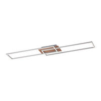 Just Light LED-Deckenleuchte IVEN 14019-78 stahlfarbig Metall B/H/T: ca. 25x7x110 cm 2 Brennstellen IVEN - stahlfarbig (25,00/7,00/110,00cm) - Just Light