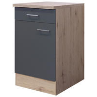 Unterschrank Morena grau matt B/H/T: ca. 50x85x60 cm Morena - Eiche/Basalt (50,00/85,00/60,00cm) - Flex-Well