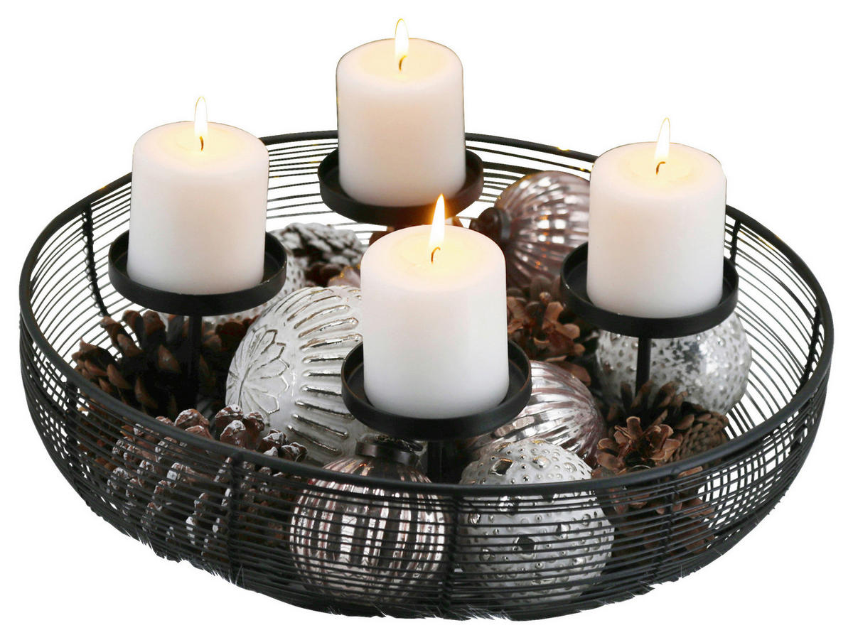 Deko-Schale Dekoschale/Kerzenhalter_4er - schwarz