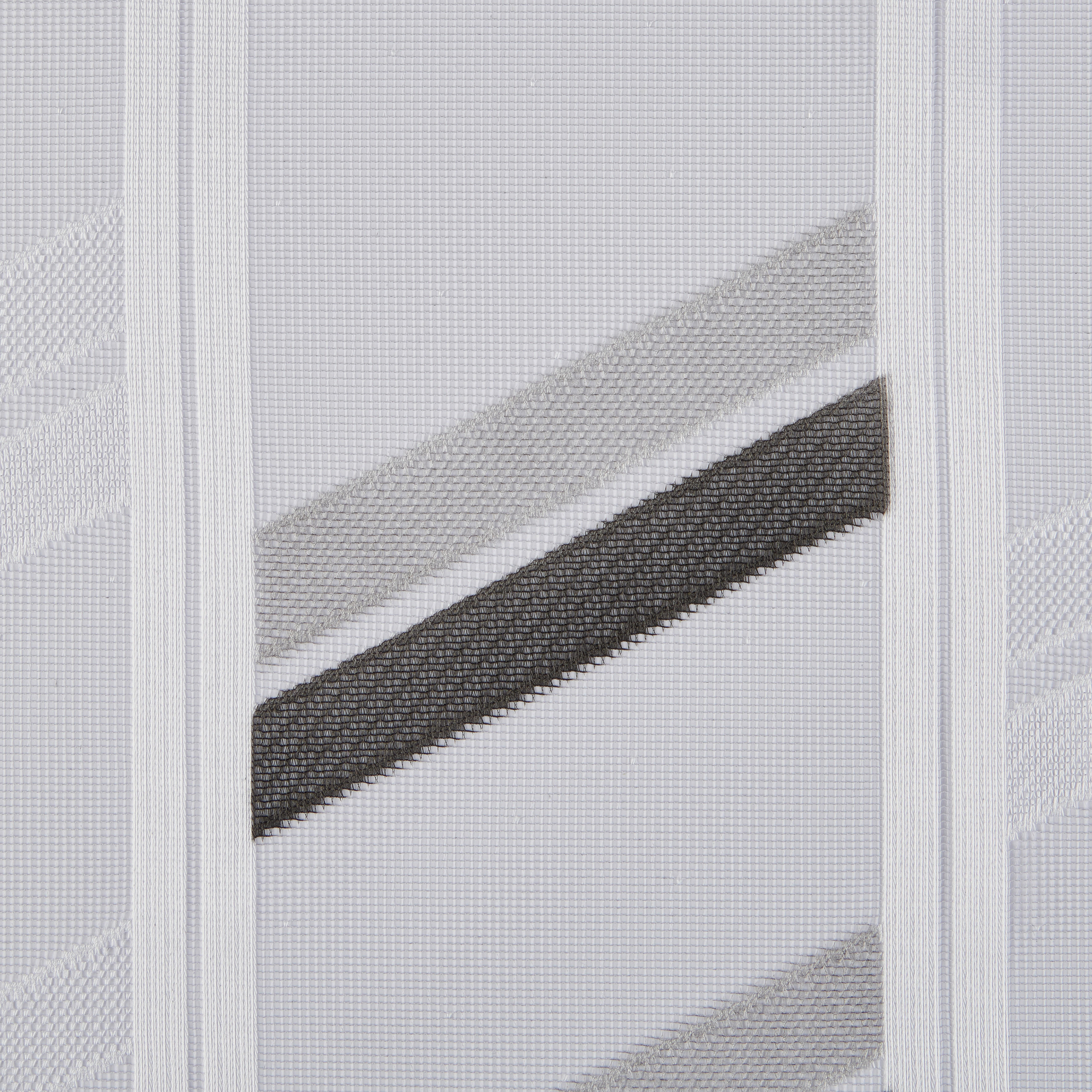 Scheibengardinen-Meterware weiß H: ca. 90 cm Scheibengardine - weiß/schwarz (90,00cm)
