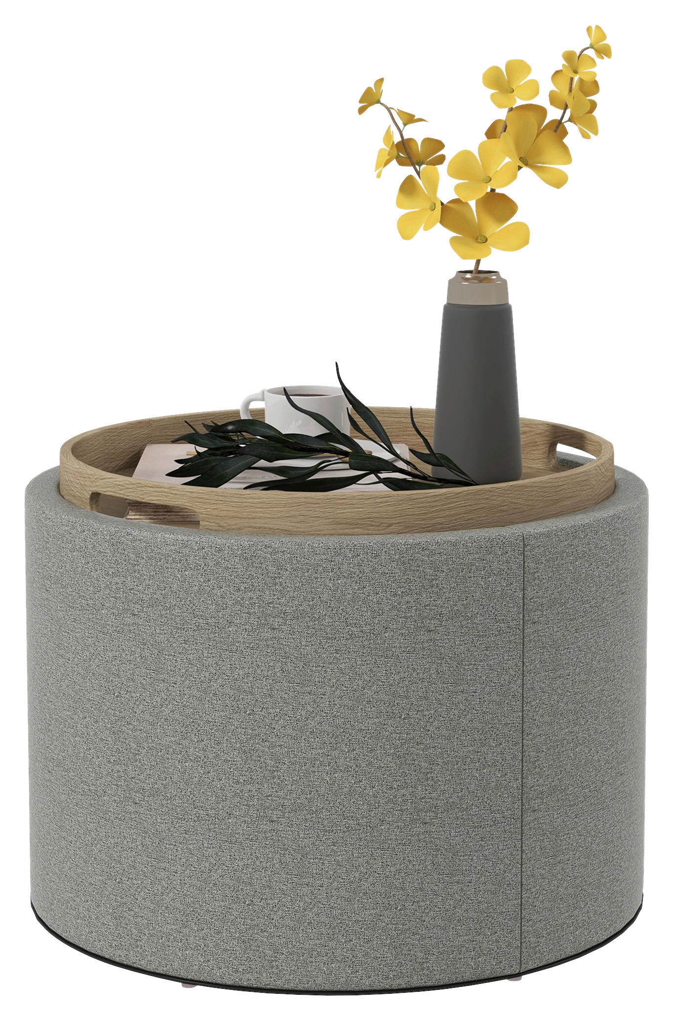 HOMCOM Hocker grau B/H/L: ca. 56x56x42 cm Polsterhocker - grau (42,00/56,00/56,00cm) - HOMCOM