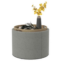HOMCOM Hocker grau B/H/L: ca. 56x56x42 cm Polsterhocker - grau (42,00/56,00/56,00cm) - HOMCOM