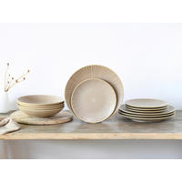 CreaTable Tafelservice Vesuvio Sand sandbeige Steinzeug Vesuvio Sand - sandbeige - CreaTable