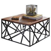 Couchtisch natur lackiert schwarz lackiert B/H/T: ca. 60x35x60 cm Couchtisch - natur/schwarz (60,00/35,00/60,00cm) - Wohnling