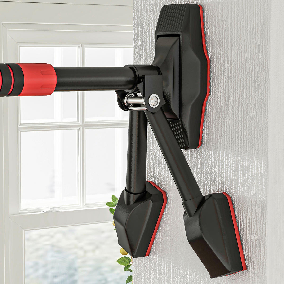SPORTNOW Klimmzugstange rot Metall B/H/L: ca. 7,5x15x98 cm Klimmzugstange - rot/schwarz (98,00/7,50/15,00cm) - SPORTNOW