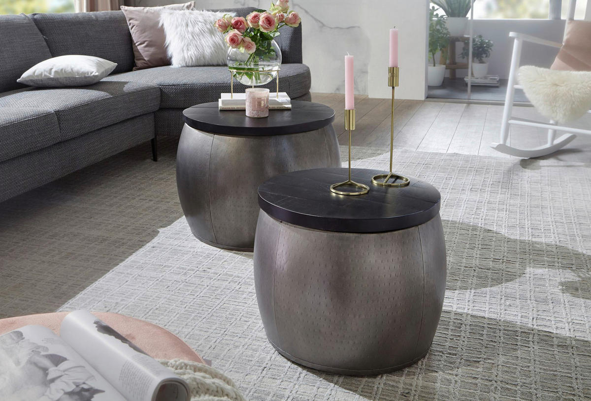 Couchtisch 2er-Set. silber B/H/T: ca. 0x45x0 cm 2er-Set. - silber (0,00/45,00/0,00cm) - Wohnling