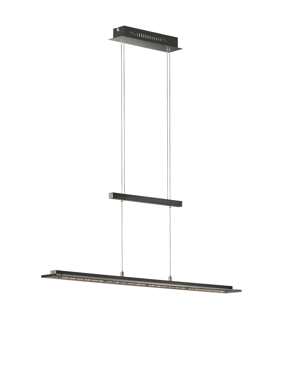 Fischer & Honsel LED-Pendelleuchte 60442 Rauch Chrom schwarz Glas Metall B/H/T: ca. 88x150x9 cm 1.0 Brennstellen Tenso TW - schwarz/Rauch (88,00/150,00/9,00cm) - Fischer & Honsel