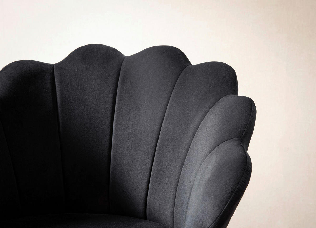 Stuhl schwarz Polyester Esszimmerstuhl - schwarz - Wohnling