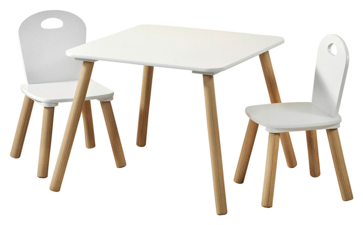 Kesper Kindertisch mit 2 Stühlen weiß Spanplatte Kindertisch_mit_2_Stühlen - weiß - Kesper